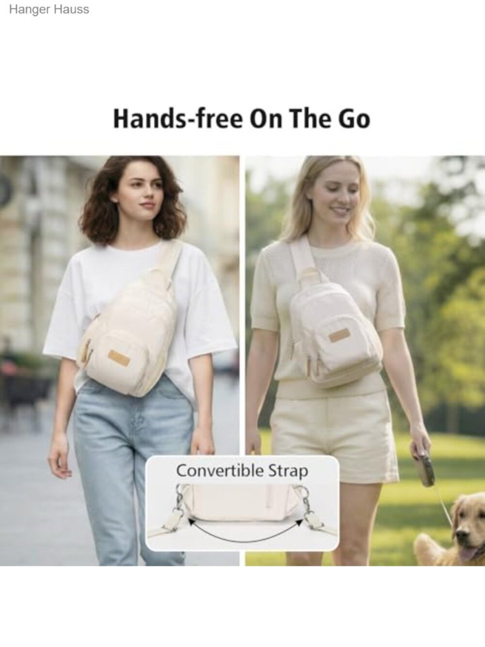 Convertible Sling Backpack Purse for Women - Fits 11" Tablet, 8 Pockets, Water - Picture 3 of 6